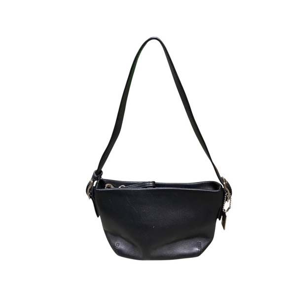 Coach Black Leather Shoulder Bag Y2K - Picture 1 of 7